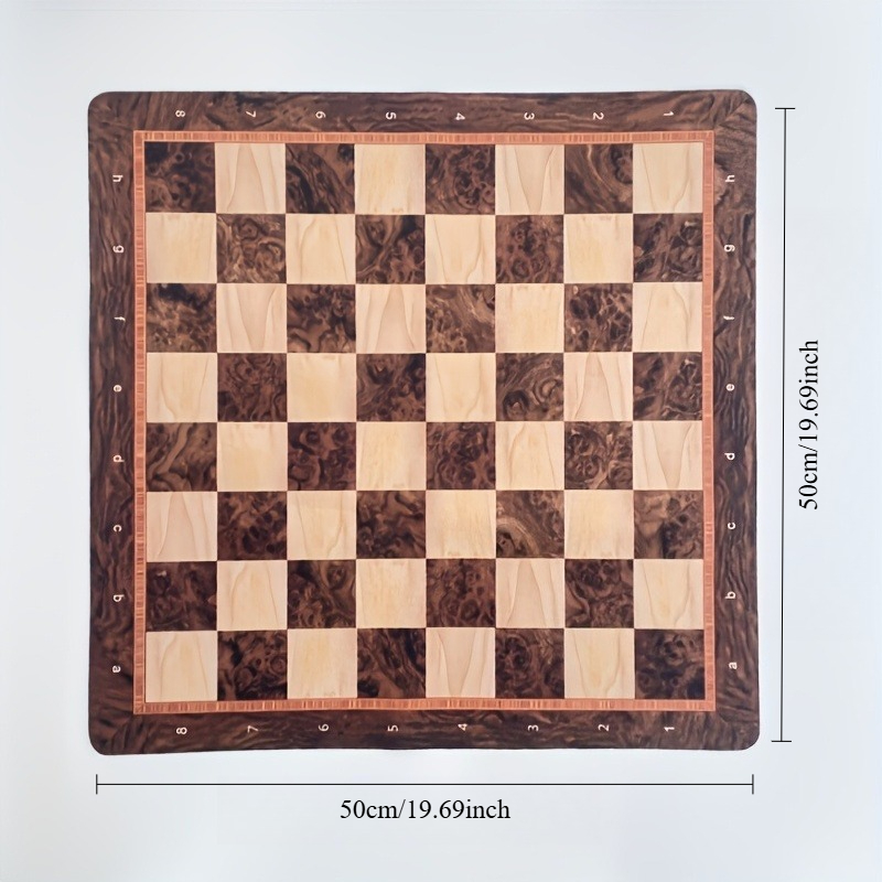 TEMU 1 grand échiquier pliable de 19,69*19,69 pouces (50*50 cm), de qualité - Fabriqué en matériau de tapis de souris en caoutchouc souple avec effet