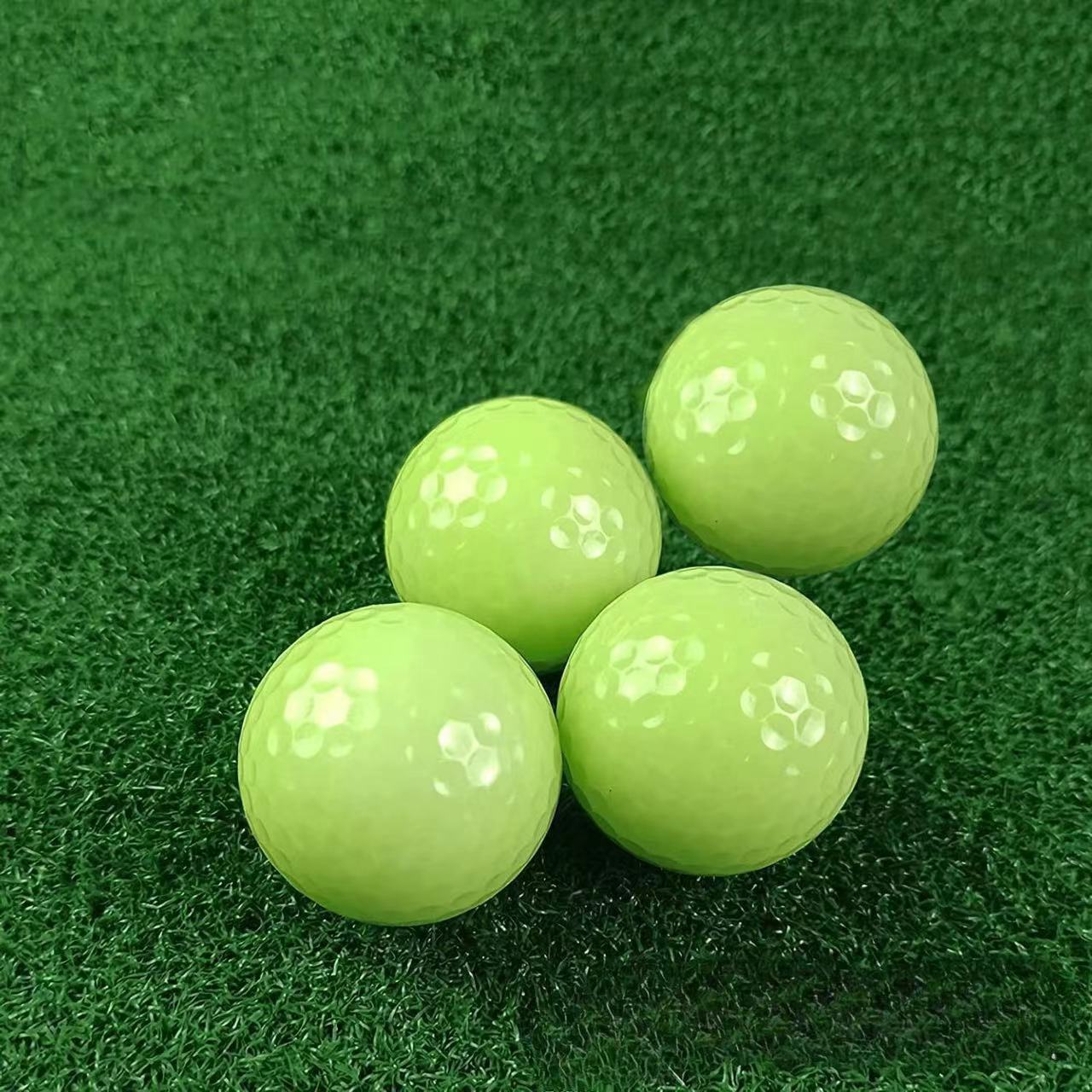 TEMU 4pcs Golf Luminous Ball, Fluorescent Luminous Ball, Golf Course Standard Ball, Absorbs Light Under Light During , And In The Dark At Night, No