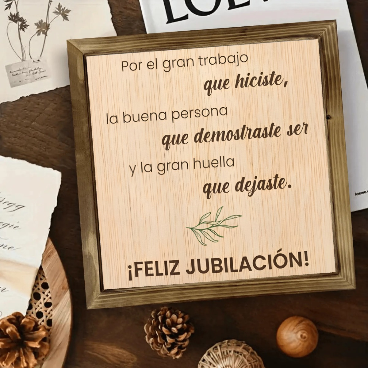 TEMU 1pc Decoración de Pared de Madera para Jubilados - Letrero Vintage Artificial de 8x8 Pulgadas con en Español, Decoración Rústica para Hogar,
