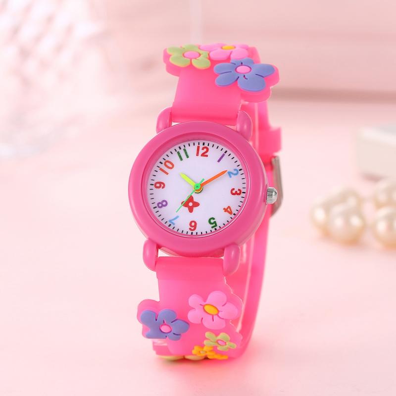 Colorful Number Flower Children Cartoon Watch