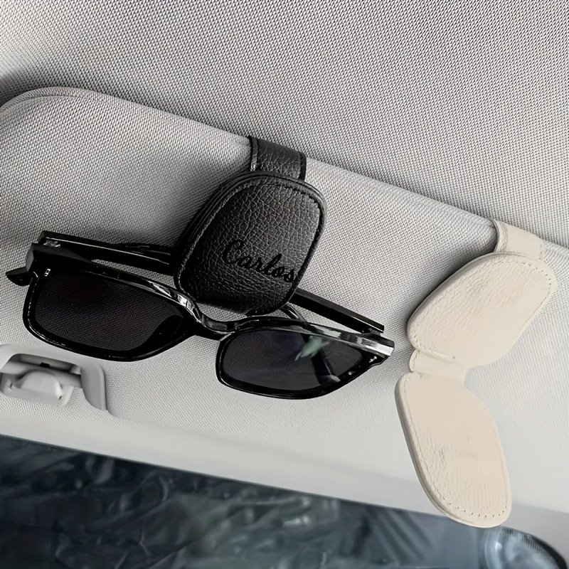TEMU Een minimalistische, op maat gemaakte naam, gepersonaliseerde auto zonneklep stijlvolle brillenhouder clip, met een magnetische sluiting ontwerp