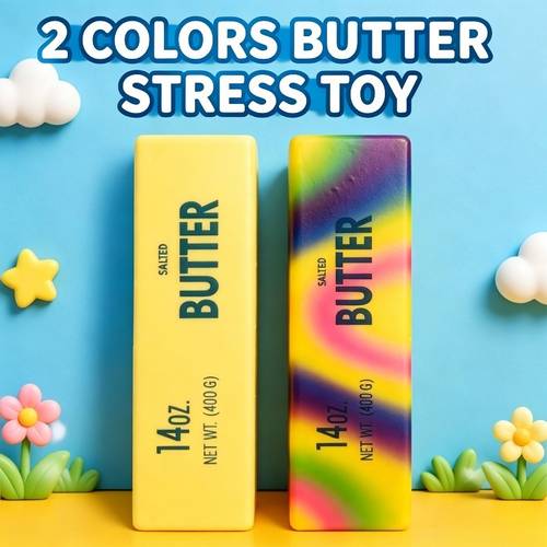 extra large butter stick squeeze toy colorful like strips cute butter shaped sensory toy reusable ideal for classroom rewards home and travel birthday gift random color hefengcl pretend play realistic food