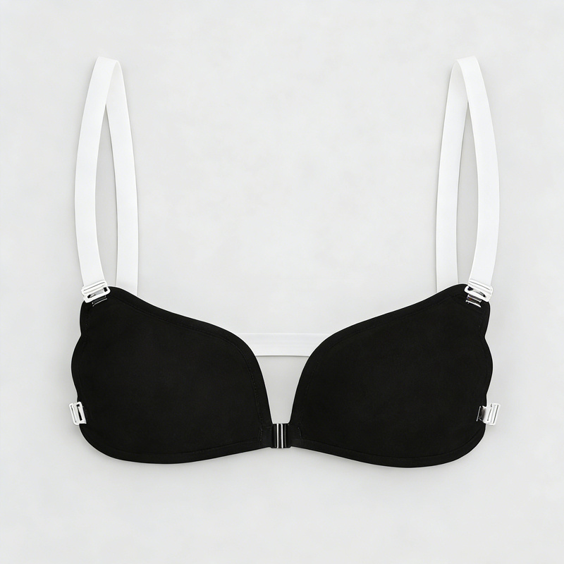invisible front closure push strapless backless bra seamless