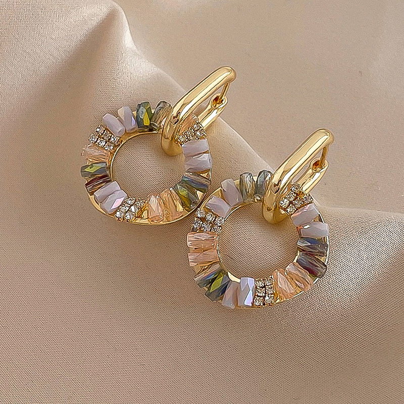 TEMU 2026 French Retro Circle Women's Stud Earrings Fashion Statement Earrings For Women With High-quality Aesthetic