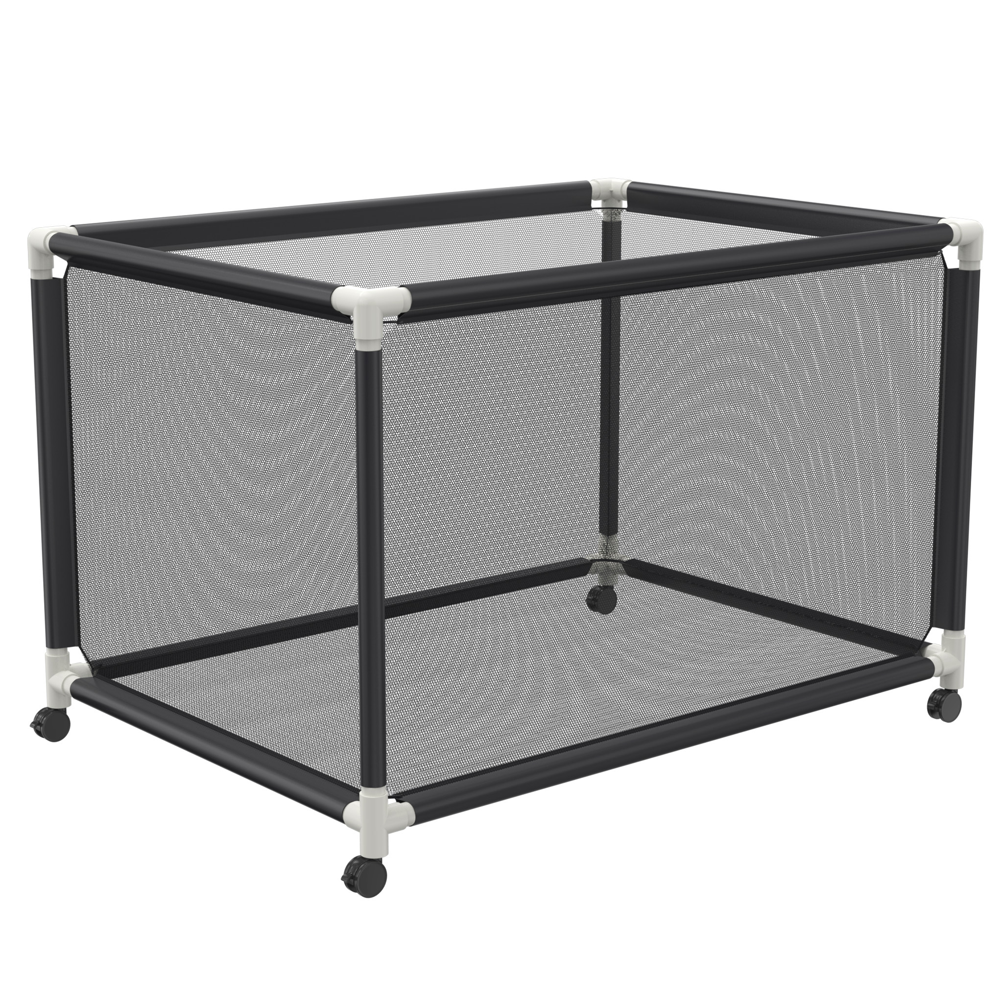 Uisebrt Portable Mesh Pool Storage Container With Wheels - Durable Plastic Organizer For Swim Rings, Beach Balls, Pool Noodles | Multi-compartment Design, No Lid Needed, Outdoor Use