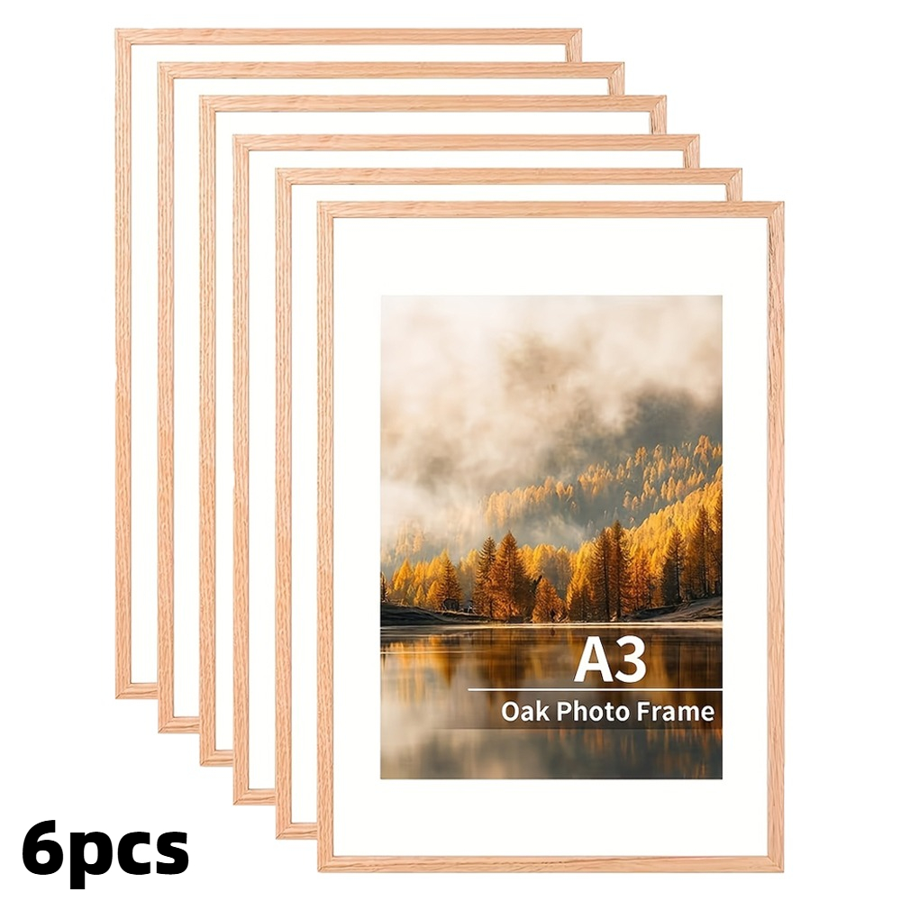 Image of 6 Pack A3 Picture Frame With Glass - Wall-mountable Photo Frame Suitable For Home, Office, Gallery Display, Horizontal/vertical Orientation, Assembly, Black Frame (a3 Size 29.7x42cm)