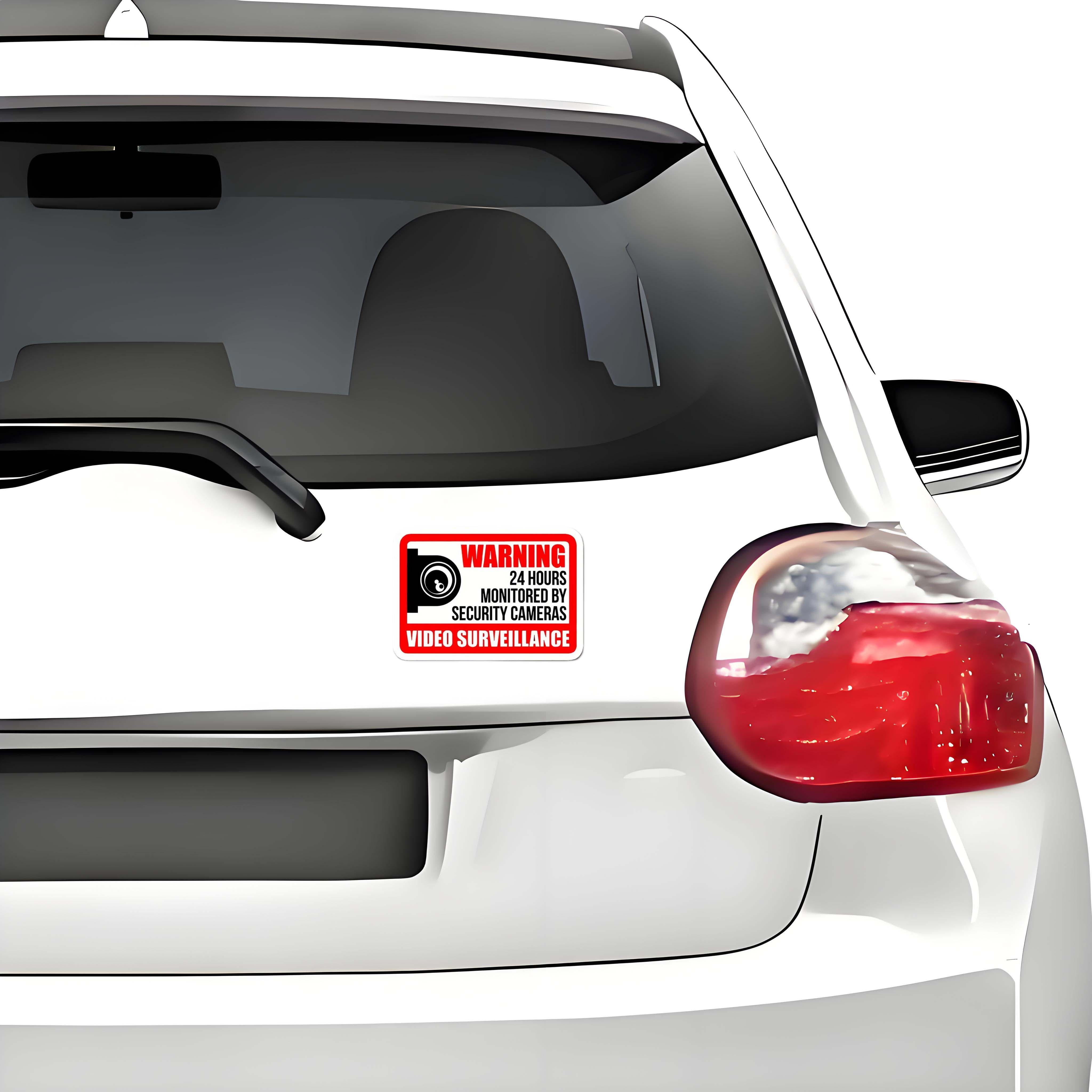 High-Definition Surveillance Warning Decal with Red Border Design