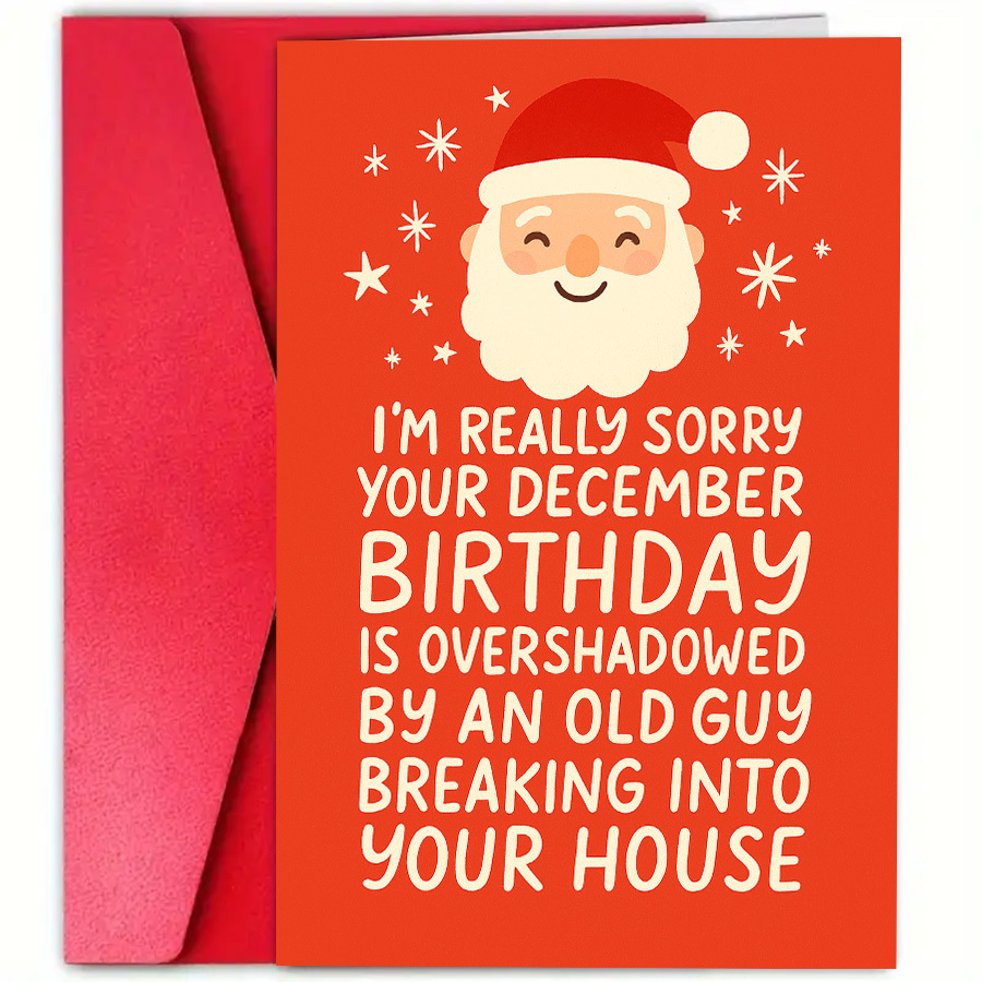 TEMU A Humorous Birthday And Christmas Card, December Celebrations, An For , Suitable For Personal And Office Gifting