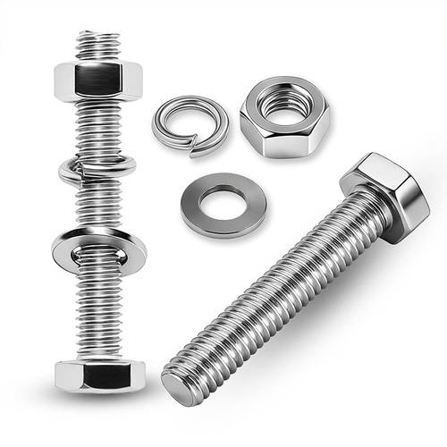 hexagon screw and nut set m5 m6 m8 m10 machine screw 20pcs hexagon nut flat spring washer set agricultural tool screw