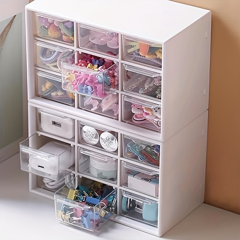 item picture a set of plastic desktop organizer with 9 small drawers   storing teachers and office supplies beads hair clips stickers and handmade small items