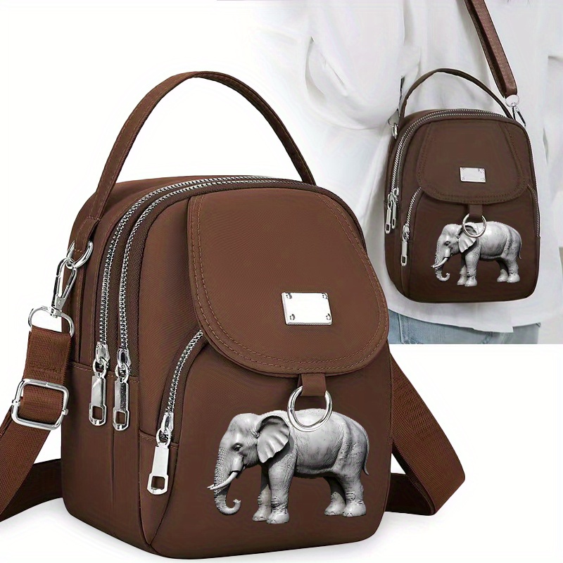 E-shop Moderne geschnitzte Elefantenmuster Tragbare Reise Handtasche Umhängetasche Lässige Freizeit Tasche Schulter Outdoor Umhängetasche Vielseitige