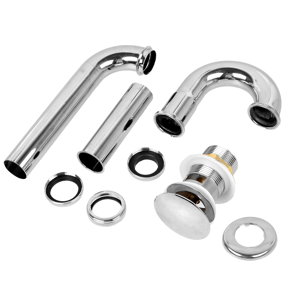Image of Syphon Bathroom Sink Pop Up Drain Fitting Sink With Overflow Siphon Drain Pipe