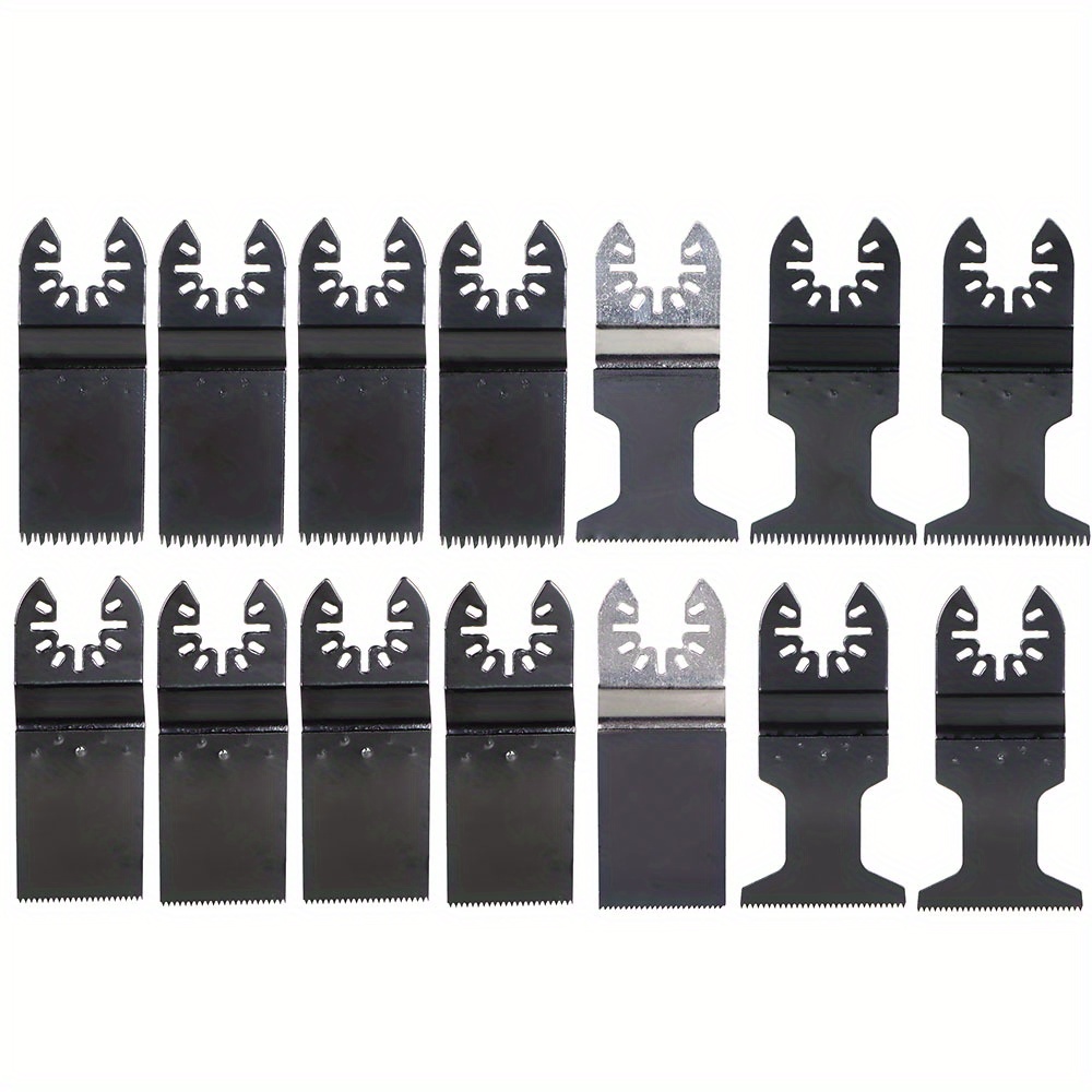 

14pcs Oscillating Saw Blade Set - Steel, Multi-tool Compatible For Wood & Plastic Cutting With Precision Teeth