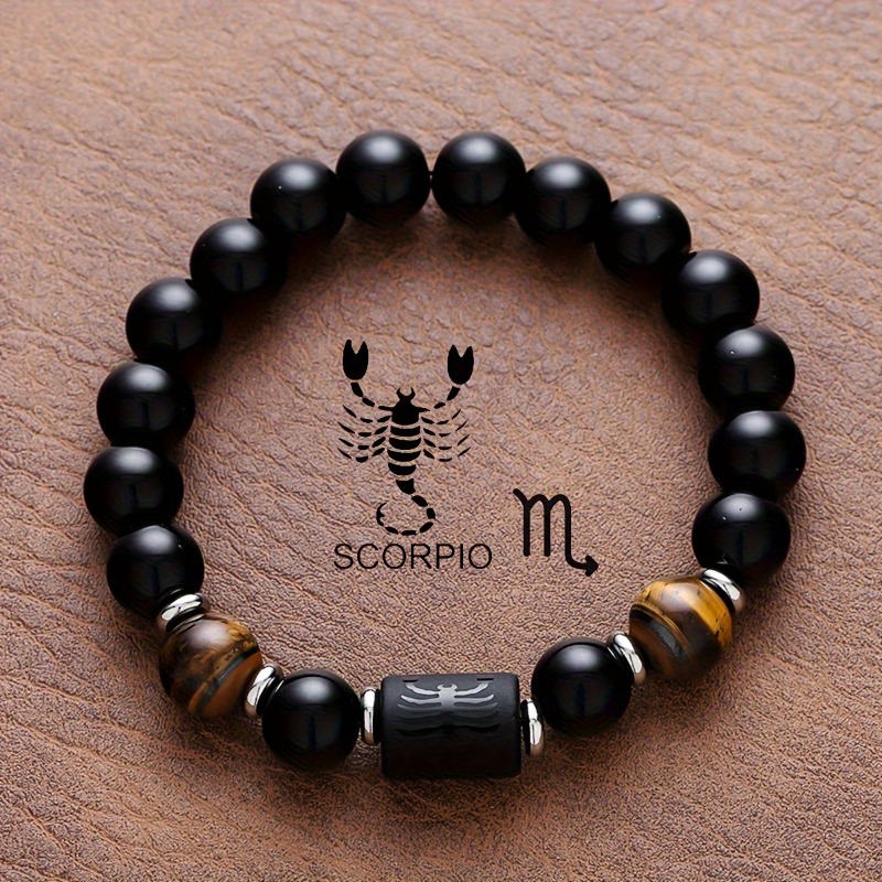 Teenager's Tiger's Eye Stone Bracelet with 12 Constellations
