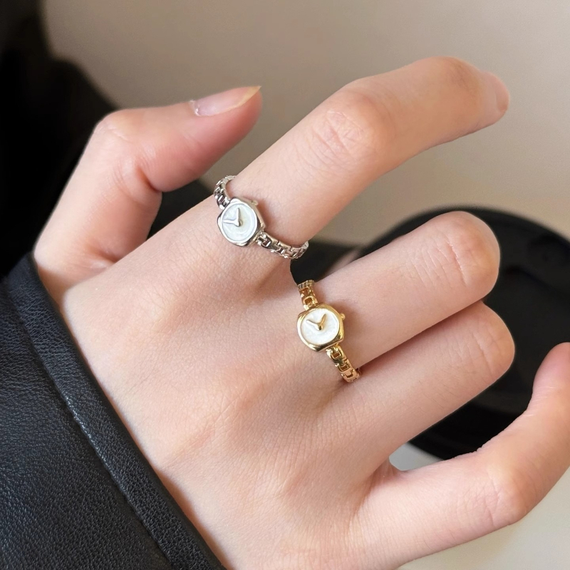 E-shop 2 Stück: Damen Easy Statik Pointer Verstellbarer Uhrenring College Style Offener Verstellbarer Ring Damen Herren Tägliche Party Trendy Schmuck