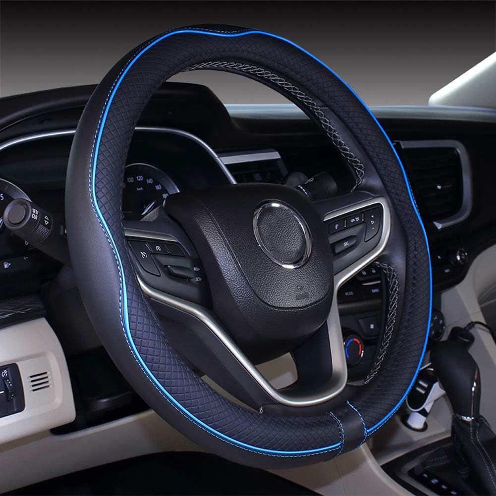 TEMU Universal No Faux Leather Car Steering Wheel Cover Steering Cover Stering Cover Embossed Anti-slip Auto Stereng Cover Car Interior Additions