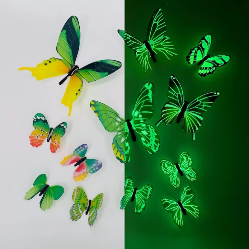 New 12pcs Luminous Sticker For Wall Stickers Modern Wall Art Home Decoration Gift