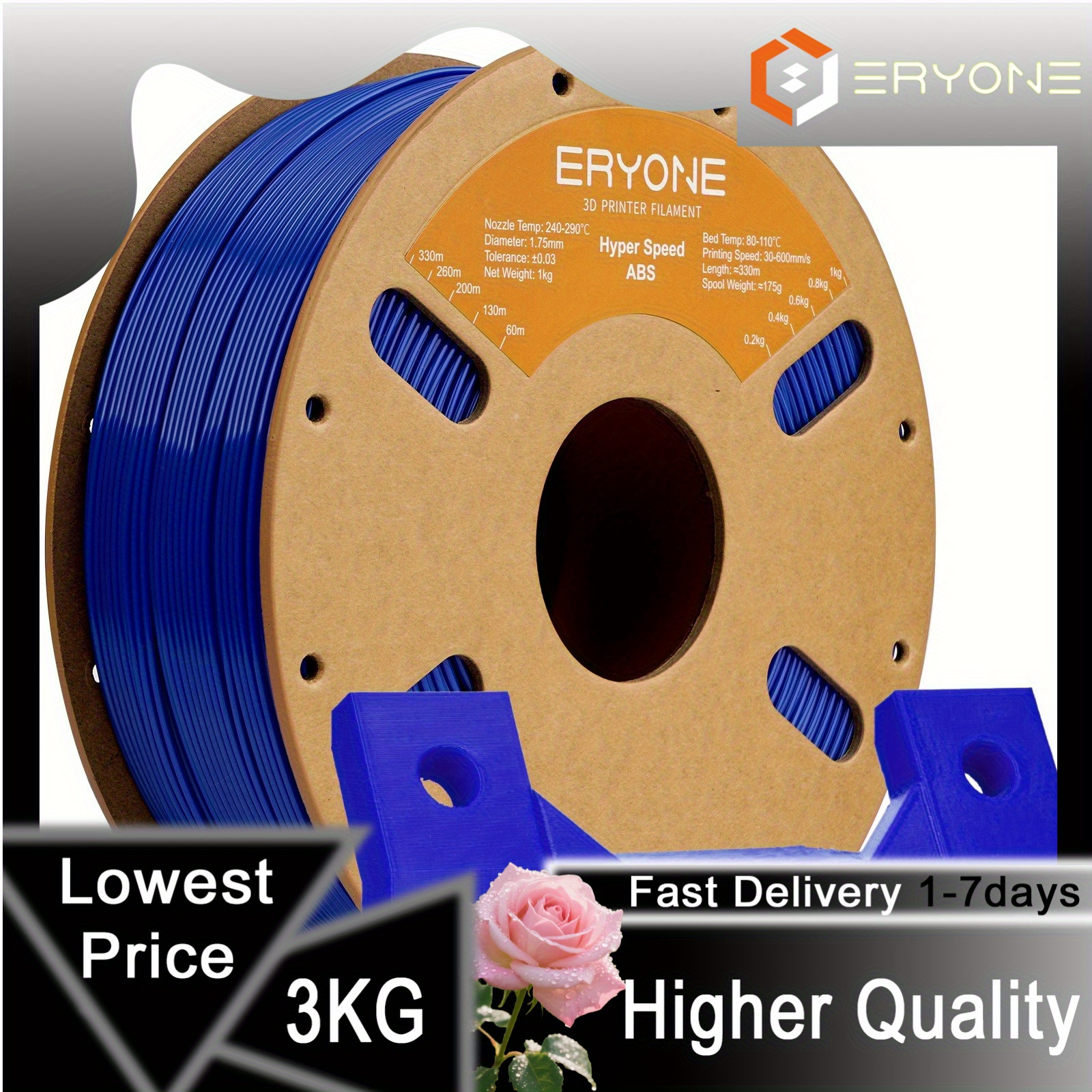 Eryone 3kg Abs 3d Printing Filament For 3d Printers, 1.75mm With A Tolerance Of +/- 0.03mm