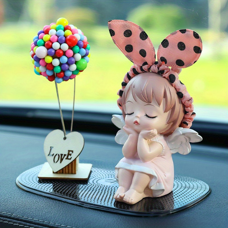1pc cute angel doll car ornament balloon pink polka dot Temu