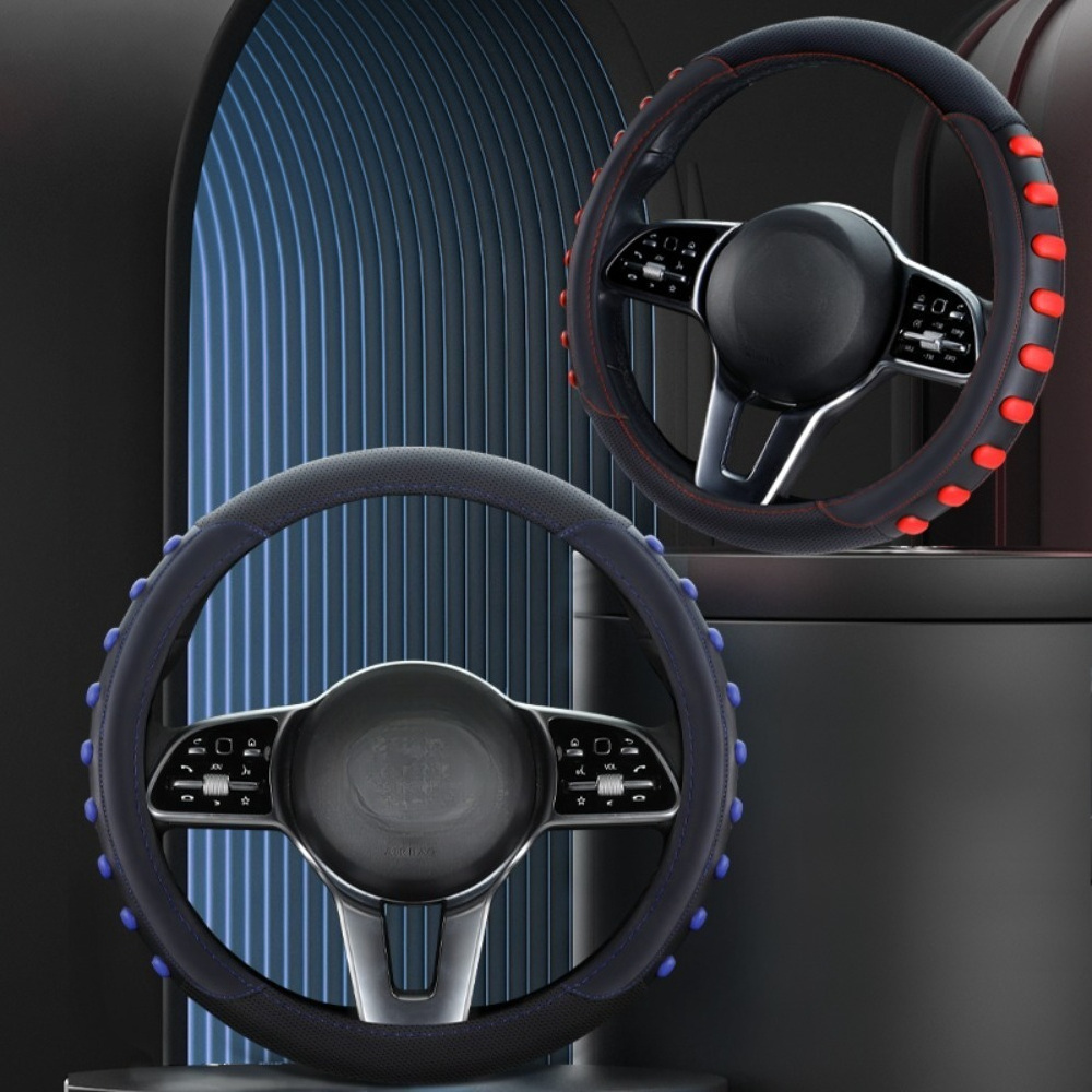2pcs Car Steering Wheel Cover PUPU Leather, Soft and Comfortable Grip, 14.57-inch to 14.96-Inch Diameter Universal Size Auto Accessories, Cute Steering Wheel Cover, Car Accessories, Vehicle Upgrade, Decorative Grip,  ,  ,  ,  , Nonslip Grip, Vehicle Owners, Auto Lovers
