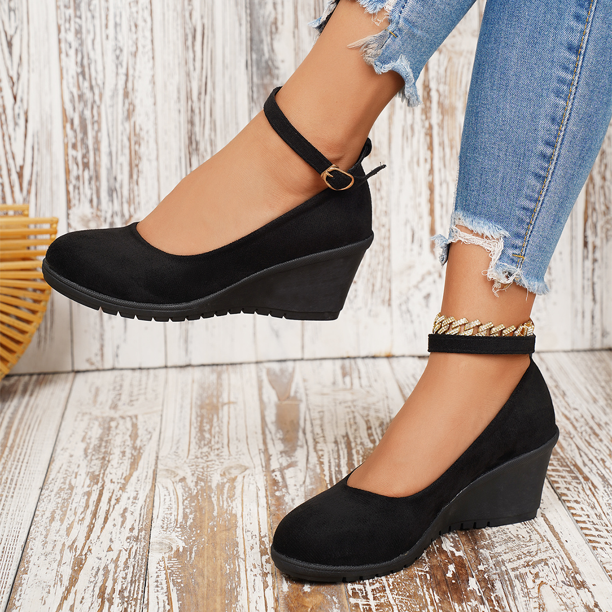black wedge heel dress shoes Touch Ups 4476: Rory Black Wedge Formal Prom Shoes Black / 11
