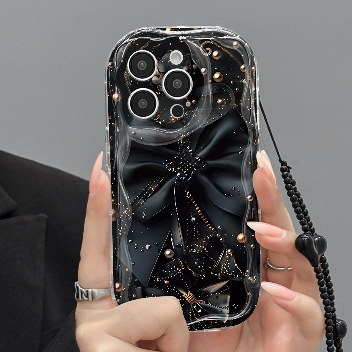 TEMU Phone Case - Trendy Printed Phone Case (with Strap) Compatible With For Iphone 16, 15, 14, 13, 12, 11 Pro Max, 16 Plus, Xs, Xr, X, 8, 7, And A/
