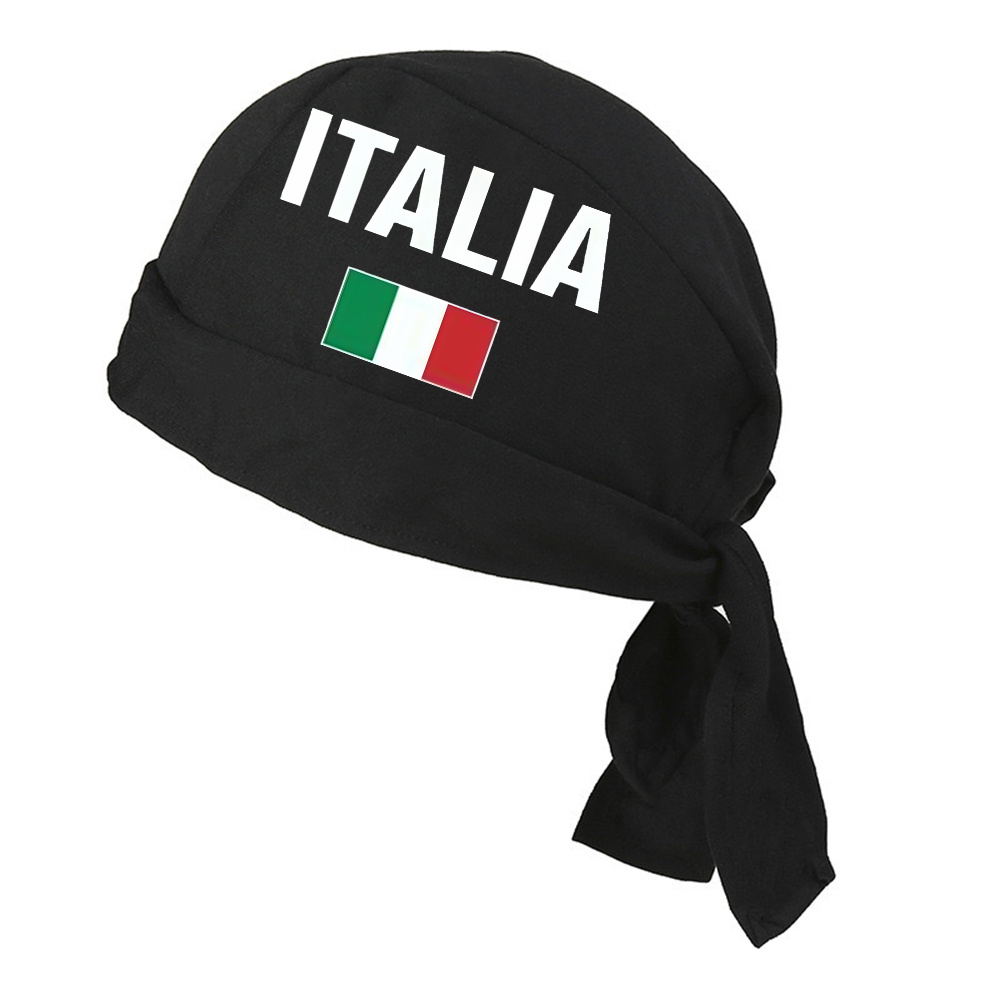 TEMU 1pc Italian Mediterranean Pirate Head Wrap Bandana Suitable For Cosplay, Travel & Themed Parties - Men' Classic Pirate Headscarf With Italian,