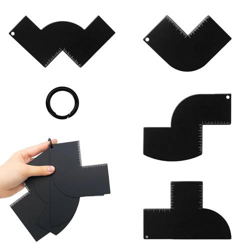 1 4pcs enhancement card for barbers with measurement indicators hairline shaping tool hair beard line up tools for men color enhancement barber cards additions for hairline shaping