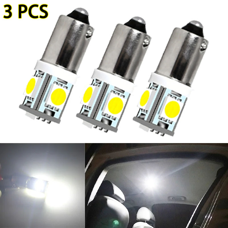 TEMU 3 stuks LED Interieur Auto Verlichting: 5-LED Witte Leeslampen, Nummerplaatverlichting, en Reserve Lampen, Zonder Batterij