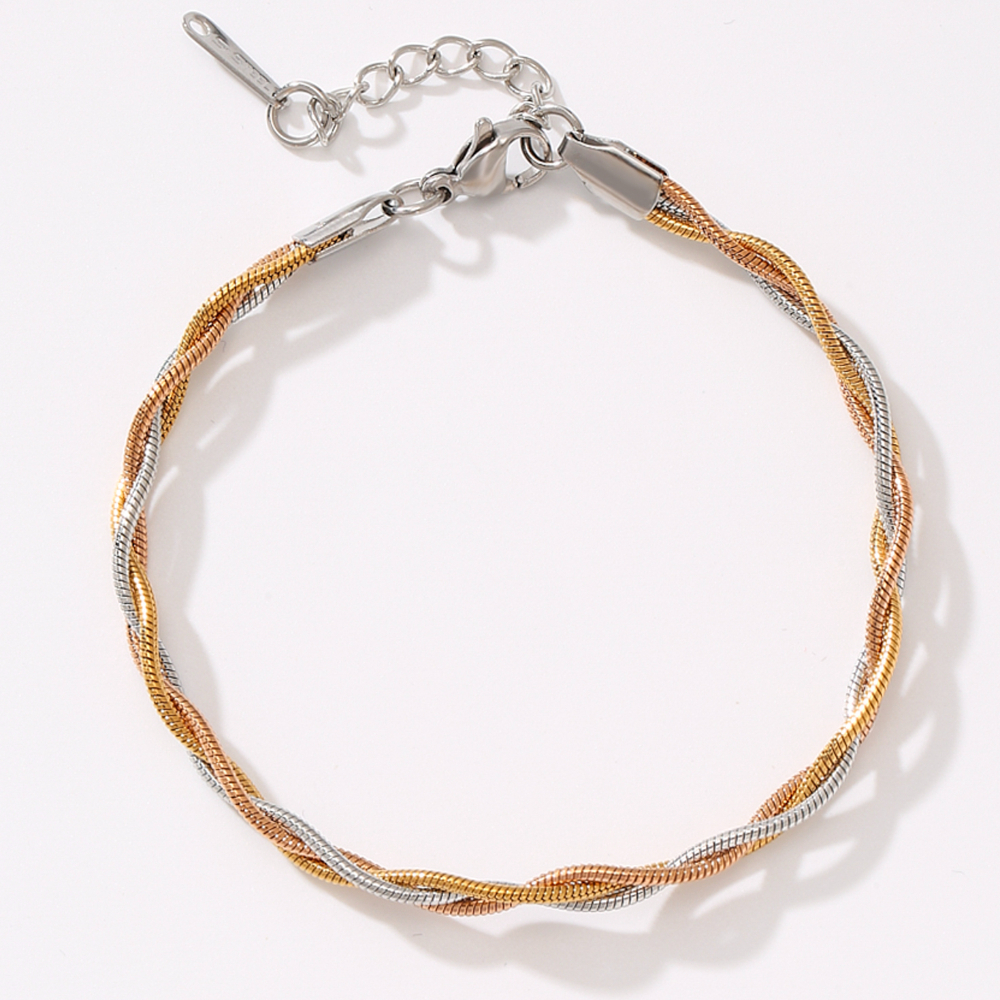 Image of Round Snake Chain Anklet Women Stainless Steel Golden Silvery Minimalist Beach Fashion Accessory Gift