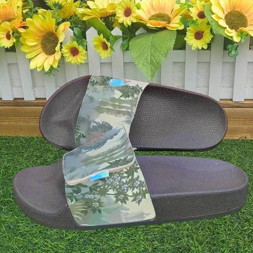 womens floral print slip on sandals soft pvc sole adjustable hook loop closure breathable fabric upper insole summer casual comfortable open toe shoes nature ladies shoes and sandals comfortable footwear open toe sandals