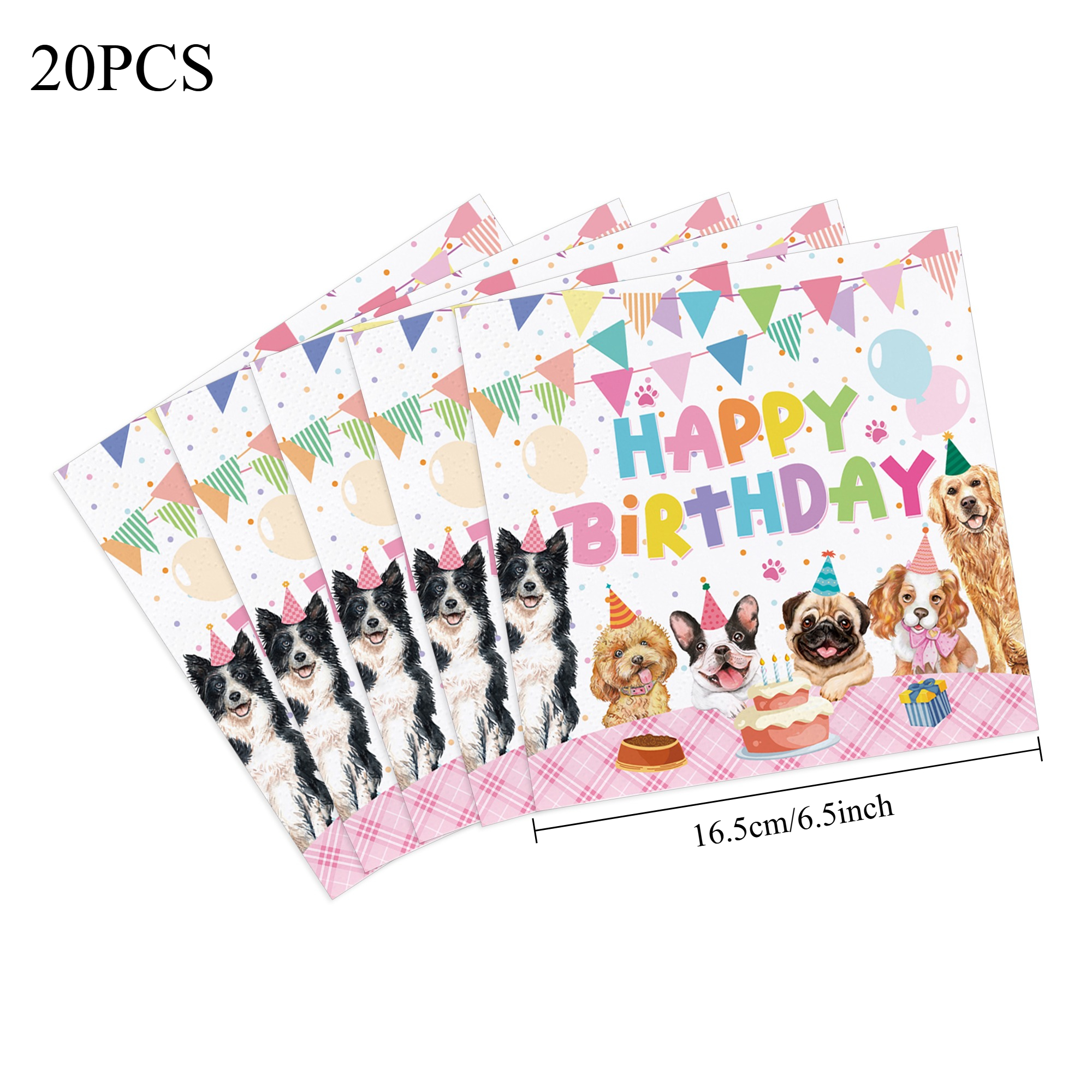 Image of 20-pack Dog Birthday Party Napkins, Perfect For Pet Birthday Parties, Restaurant Events, And Holiday Decorations, Party Supplies For Halloween、christmas