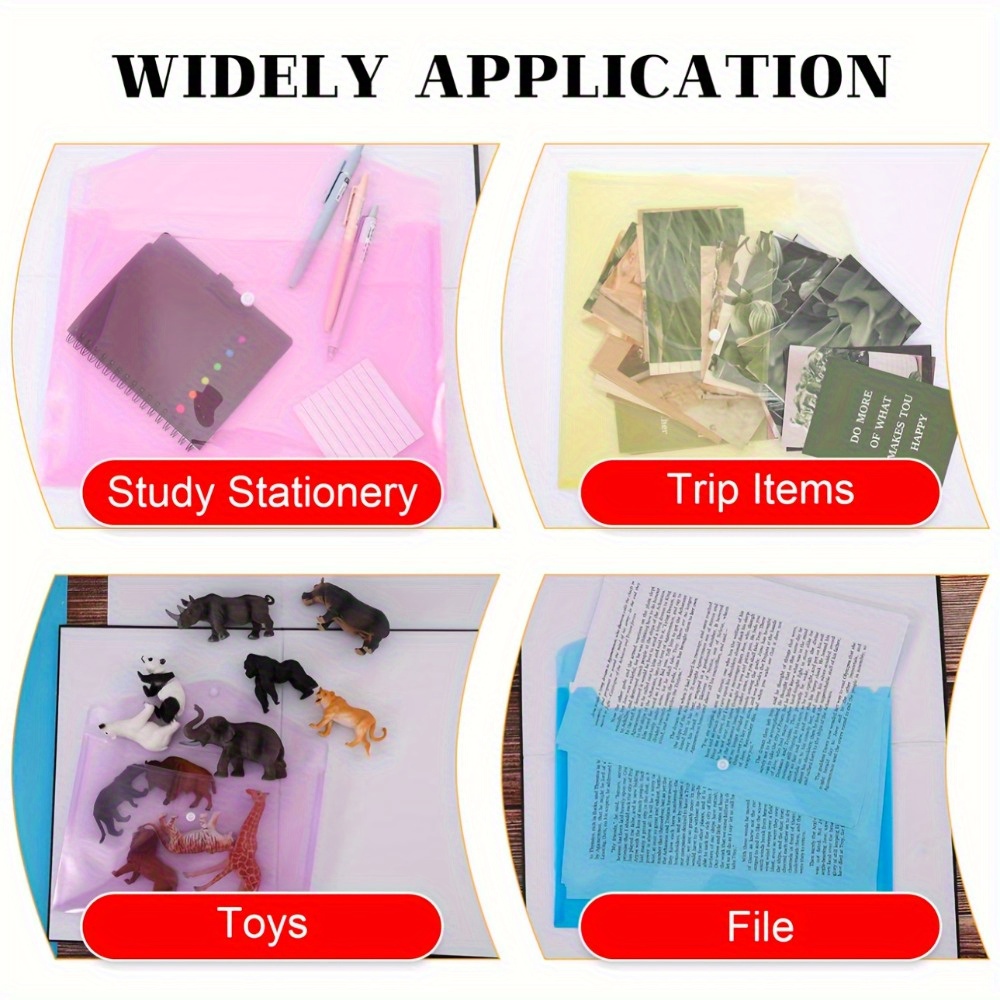 5/10/20pcs A4/Letter Size File Bags with Snap Button Closure - Durable PVC Document Folders, Random Colors (Blue, Green, Yellow, Orange, Purple) for School, Office & Home Organization, Work Supplies, File Organizer for Desk, School Stationery Storage, Vibrant Color Options, Secure Snap Closure 17 5/10/20pcs A4/Letter Size File Bags with Snap Button Closure - Durable PVC Document Folders, Random Colors (Blue, Green, Yellow, Orange, Purple) for School, Office & Home Organization, Work Supplies, File Organizer for Desk, School Stationery Storage, Vibrant Color Options, Secure Snap Closure