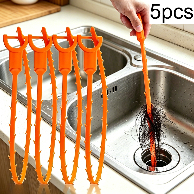 TEMU 5 pezzi per scarico in plastica resistente, rimozione istantanea di intasamenti universale per doccia, lavandino, vasca da bagno, capelli e