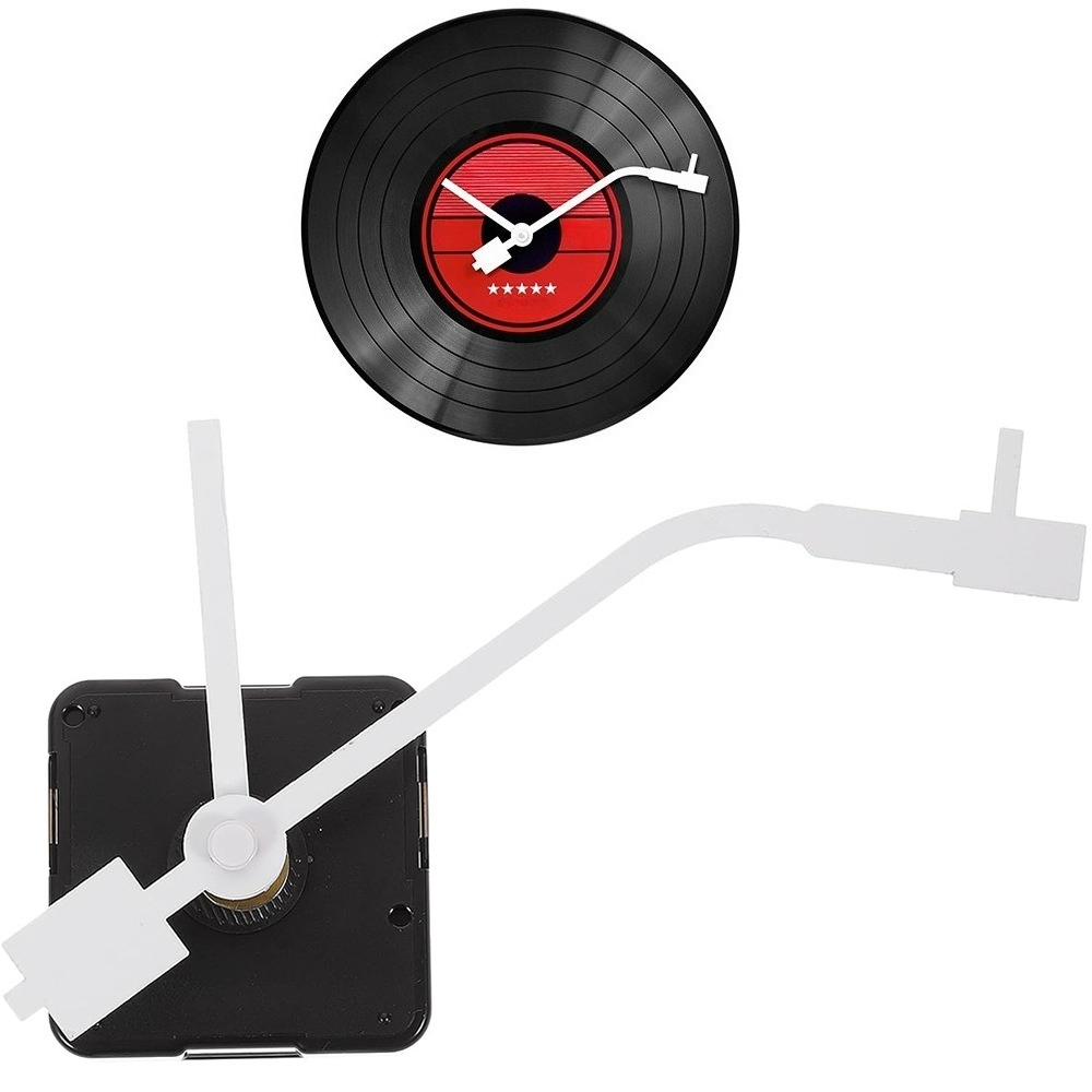 Vinilinių plokštelių laikrodis, vinilinių plokštelių mechaninis judesio mechanizmas, rodyklių papildymai, pakeitimas, remontas, plokštelių laikrodis, baterijos nepridedamos
