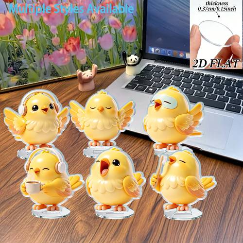 item picture 2d flat 2d flat cute acrylic desk ornament suitable for home and office decor figure ornament collectible figurine suitable for bedroom festive surprise gift exquisite vivid yellow style decoration 2d flat