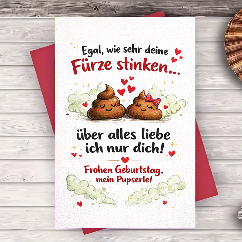 E-shop Eine humorvolle, romantische Geburtstagskarte mit einem niedlichen Kot-Design, ideal für Paare, um während besonderer Anlässe und Zuneigung zu