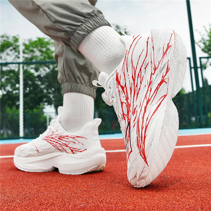 mens running shoes lightweight cushioned athletic sneakers with breathable fabric upper non slip pvc outsole white red accent gym jogging hiking shoes lace up closure for ideal for casual competitive use gym footwear performance footwear mens sophisticated low shoes shoes that glow in the dark fluorescent shoes yellow sneakers fluoride shoes cloth lace up shoes calf sports shoes Product details 6