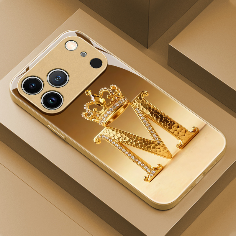 TEMU Phone Case: High-end Luxury Letter M Pattern Phone Case, Suitable For Iphone