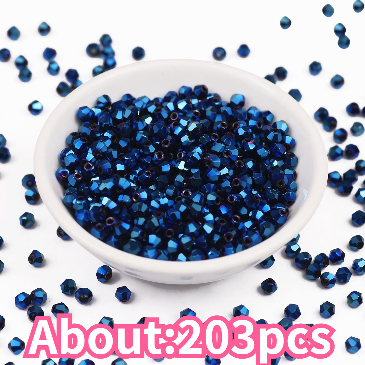 TEMU 4mm High Flash Blue Ab Multi- Cut Spikes Beads Decorative Beads Dark Style Beads And Bead Assortments Suitable For Fashion Jewelry Additions,