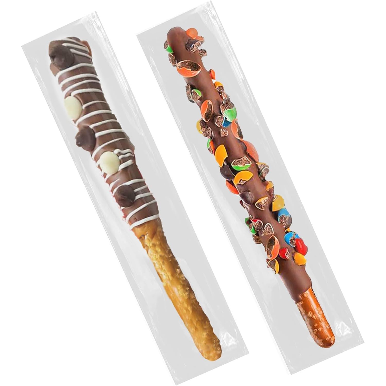 TEMU 200 sacs de cellophane auto-scellants, sacs à pretzels, sacs individuels transparents auto-scellants pour bâtonnets de pretzels, sacs
