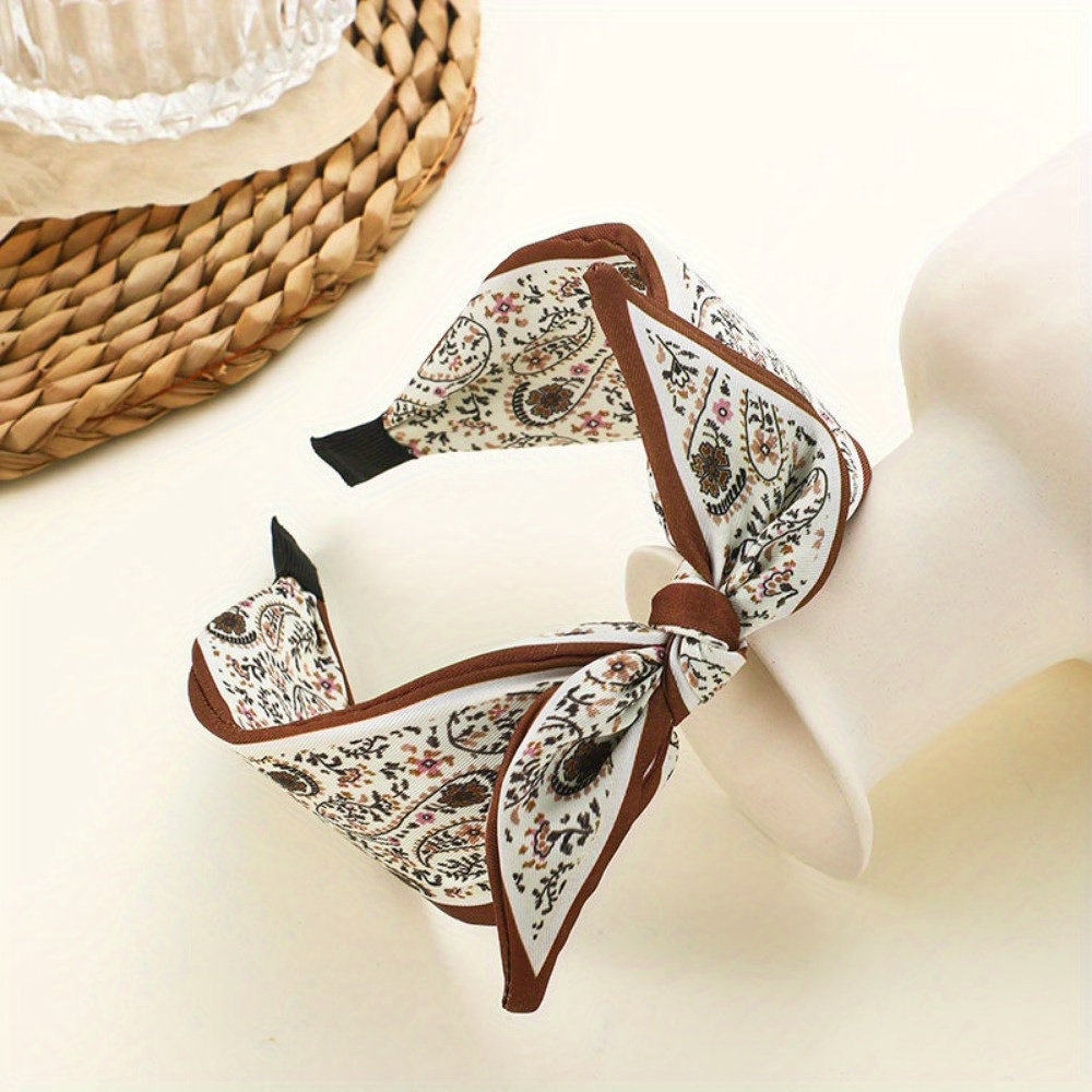 E-shop Neue Bandana-Stoff-Schleife Hasenohr-Stirnbänder für Damen, Haarstyling-Accessoires, breite Reifen-Turbane, Haarbänder, Frühling Sommer Urlaub