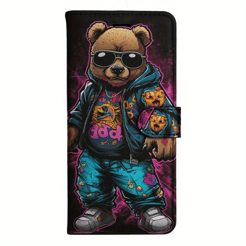 TEMU Bear Flip Wallet Case Compatible With Models Including S8, S9, S10, M10, A30s, A50s, Note 10, 20, A10s, A20s, A51, A71, S20, A11, A31, S21, A42,