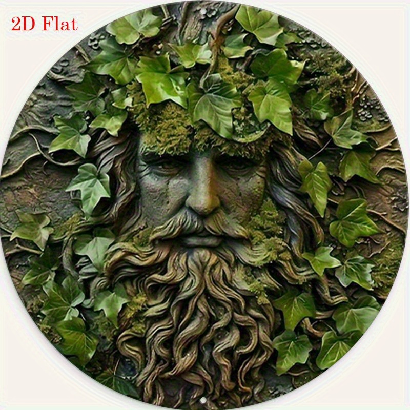 TEMU 2d Flat - 1pc Round Man Wall Art - Vintage 2d Flat Decorative Plaque For Home, Bedroom, Living Room, Cafe And Shop - Frameless, Vintage Wall Art