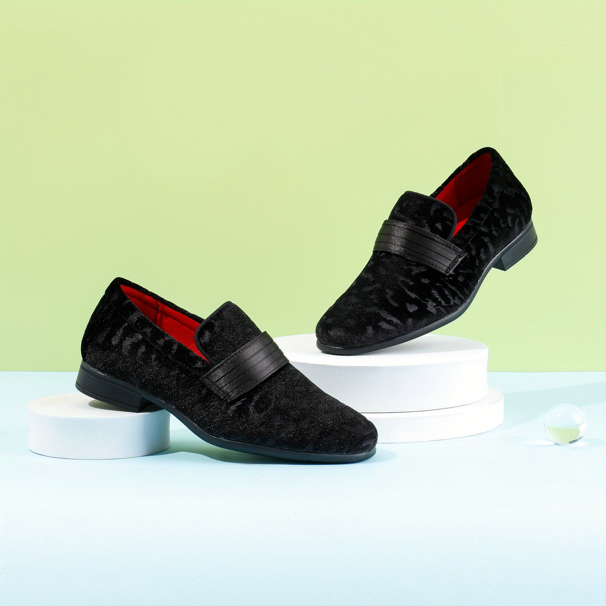 boys formal shoes slip loafers velvet formal - Temu