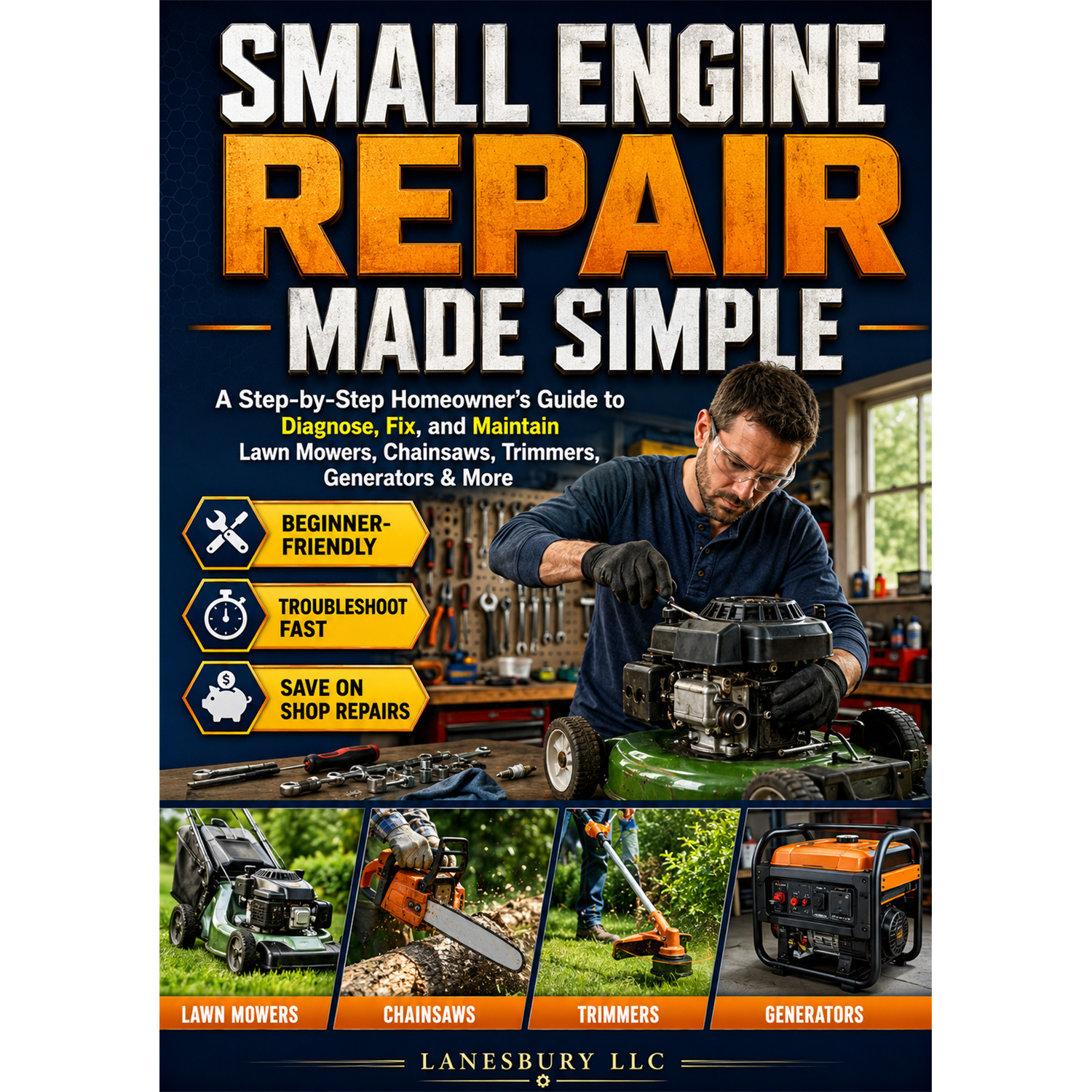 TEMU Réparation de petits moteurs simplifiée : Manuel de dépannage de moteur à essence pour débutants pour propriétaires, Guide de bricolage pour