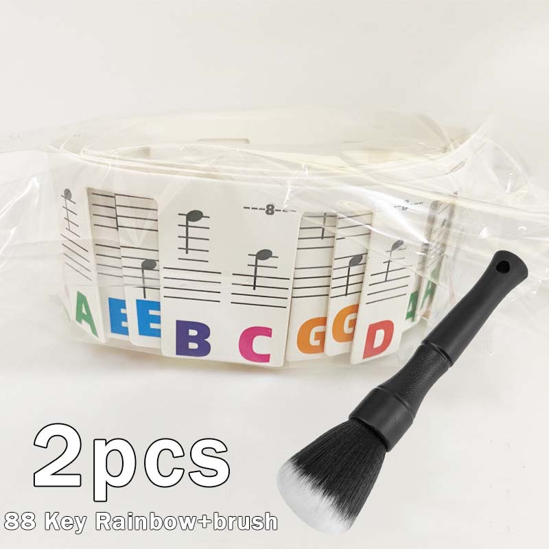 Set Of 2 Includes Stickers For An 88-key Piano Keyboard And A Cleaning Brush For , Beginners Learn Piano Notes