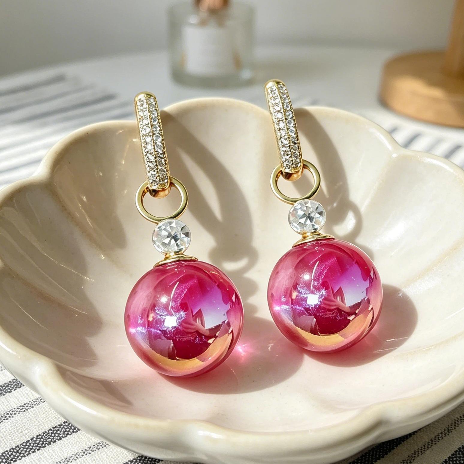 TEMU A Pair Of Ethereal And Earrings, Suitable For Daily Wear And Parties, A Accessory, Party Accessory, Fashion Accessory