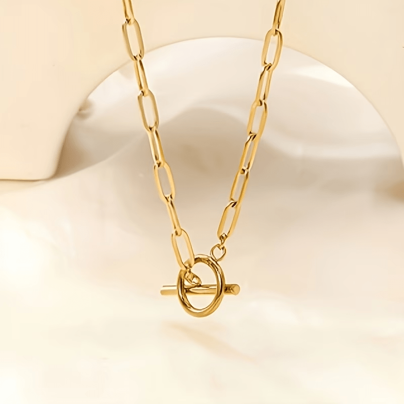 Minimalist Punk Hip-Hop OT Buckle Pendant Necklace, Unisex