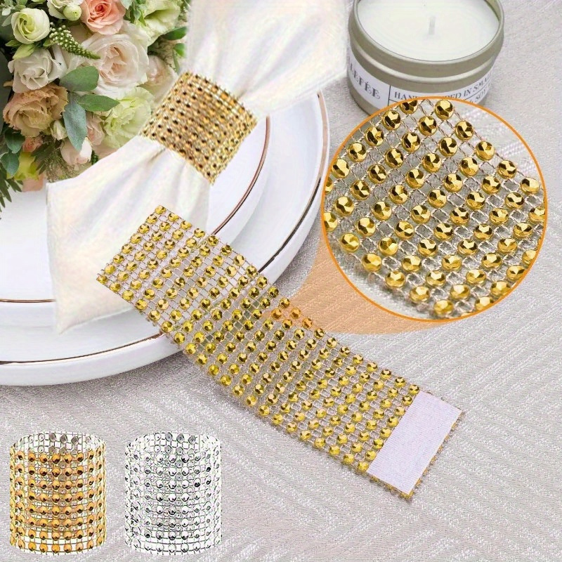 

Golden Napkin Rings - 20pcs - Bulk For Wedding, Dinner Party, Or Table Decorations - Plastic Material